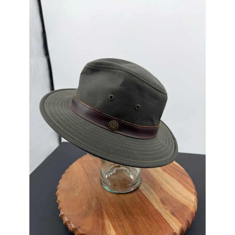 Goorin Bros 700-5921 Fedora Hat Mens Large Olive Green Leather Band USA Made